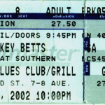 Dickey Betts NYC 5/4/02 Ticket