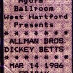 Dickey Betts '86 Conn ticket