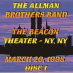 ABB - 3/20/98 - Beacon Theater - NY, NY - Back Tray Insert - 1 of 3