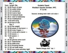 Back Cover for Dead 9/16/90