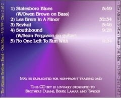 ABB - 9/3/99 - Oak Mountain Amphitheater - Birmingham, AL - Back Tray Insert - 2 of 2