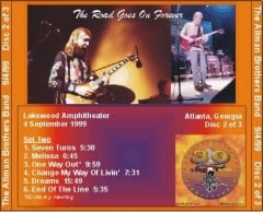 ABB - 9/4/99 - Lakewood Amphitheater - Atlanta, GA - Back Tray Insert - 2 of 3