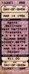 Dickey Betts '86 Conn ticket