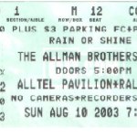 My ABB 08-10-2003 Ticket Stub