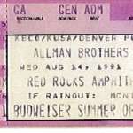 ABB Ticket-Red Rocks 8-14-91