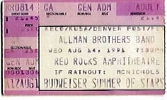 ABB Ticket-Red Rocks 8-14-91