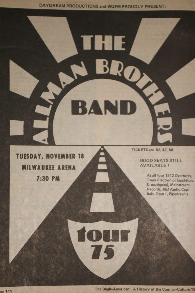 Poster or ad, November 18, 1975, Milwaukee Arena