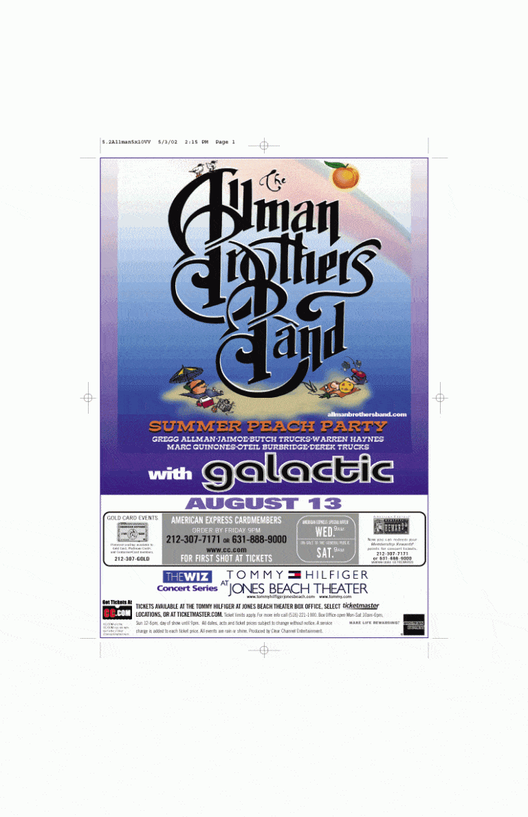 Poster or ad, August 13, 2002, Jones Beach Music Theater