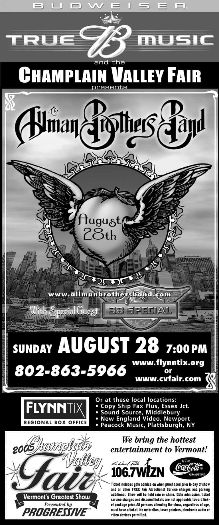 Poster or ad, August 28, 2005, Champlain Valley Exposition