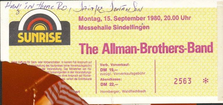 Ticket, September 11, 1980, Rainbow Theatre