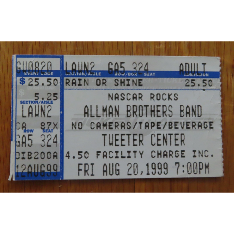 Ticket, August 20, 1999, Tweeter Center
