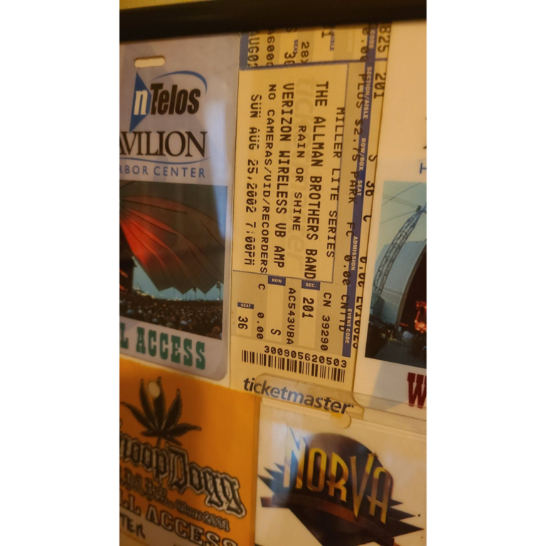 Ticket, August 25, 2002, Verizon Wireless Amphitheatre