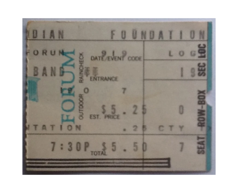 Ticket, September 19, 1973, Forum