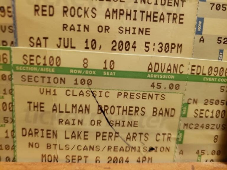 Ticket, September 6, 2004, Darien Lake Performing Arts Center